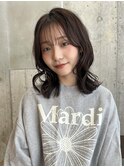 ゆる巻きミディ/フェミニン/ミディアム/レイヤーミディアム