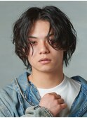 センターパート/波巻きパーマ/スパイラルパーマ/men's