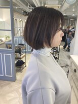 シェノン 赤羽店(CHAINON)&nbsp;前上がりグラボブ似合わせショートナチュラルハイライトブラウン