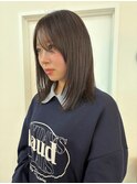 地毛風グレージュカラー/レイヤーカット