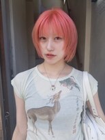 カンナ オーガニック ヘアデザイン(CANNA ORGANIC & HAIR DESIGN)&nbsp;ピーチサーモンピンク×レイヤーボブ