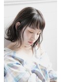 《December》クリームブルージュ 似合わせカット　ゆるボブ