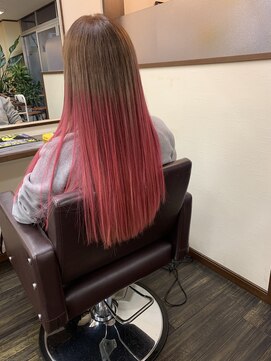 ヘアアンドスパ ラヴチャ(Hair&Spa Love Cha) ハイトーンピンクグラデーション