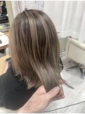 バレイヤージュ×グレージュ