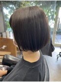 グレージュカラー/ボブウルフ/黒髪/ココアベージュ