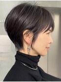 ショートヘア/ひし形シルエット/前髪長め/小顔/大人/30代・40代