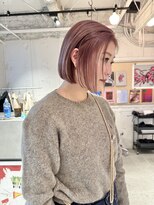 ルーム(Loom.)&nbsp;くすみピンク ミニボブ 切りっぱなしボブ ピンクカラー 暖色