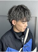 アッシュブラック マッシュパーマ ハイライト  新宿歌舞伎町