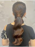 海外風ポニーテール