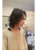 メンズミディアムウェーブパーマ