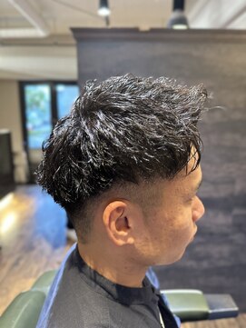 エクファフォーメン(EX-FA FOR MEN) ベリーショート/ダークアッシュ/ニュアンスパーマ/韓国マッシュ