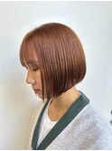 ミニボブ ボブ ブラウンカラー 似合わせカット
