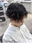 縦落ちセンターパート／ツイストスパイラルパーマ／八王子