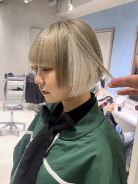 アソビセカンド 原宿(ASOBI 2nd) ダブルカラー/黒髪/ボブルフ/ネビージュ/原宿/インナーカラー