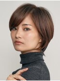 表参道酸性ストレートパーマ艶髪ミディアム梅雨対策ベージュ40代