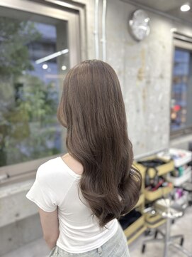 ディジョン(Dijon) 韓国顔まわりレイヤーカットグレージュオリーブベージュブラウン