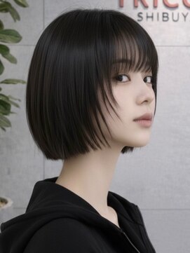 トリッカ シブヤ(TRICCA SHIBUYA) ショートレイヤーボブ/暗髪/ナチュラル/透明感カラー/小顔カット