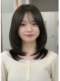 グレーブラウン似合わせカット/バタフライカット/ダークアッシュ