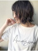 切りっぱなしレイヤーボブ×ナチュラルグレージュカラー