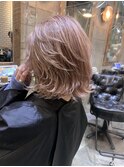 レイヤーボブ　ピンキーアッシュ　ピンキーカラー　hiro