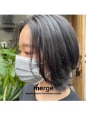 《東住吉区/デザインカラー》地毛風アッシュ×ウルフ