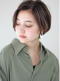 前髪長め　手入れ簡単　ニュアンス　パーマ　ショートボブ　青山