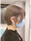 丸みショート＋グレージュカラー《ショートカット.丸みボブ》