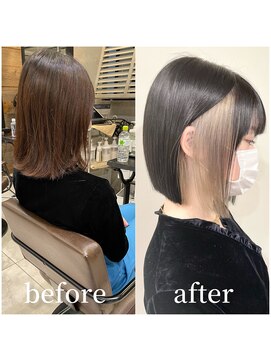 トルネード(TORNADO) 韓国風外国人風切りっぱなしボブ タンバルモリ イヤリングカラー