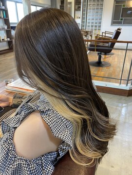 クリーム(CREAM) インナーカラー　ホワイトベージュ　ハイトーンカラー