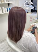 ピンクアッシュ/斜めバング/デザインカラー/マッシュパーマ新籾