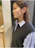 大人美人アッシュブラウン韓国ヘアモテ髪