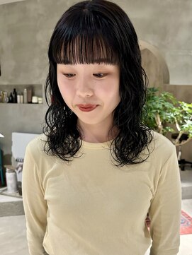 ハウ 心斎橋(how) ミディアムくびレイヤー小顔カット艶髪姫カット20代30代40代