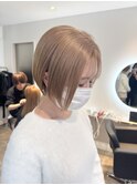 ミルクティーショートボブ