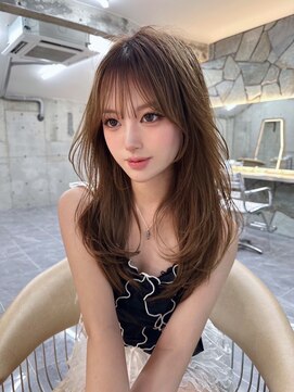 サイン 渋谷(SIGN) 韓国ヘアーハッシュカットレイヤーカットグレージュブリーチ無し