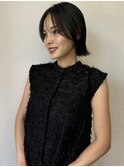 ボブシースルーバング 顔周りカット韓国風大須