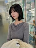20代30代ボブ/ミディアムレイヤー／グレージュ/透明感/天神/大名