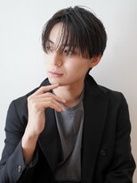 カライング(ing) スーツ短髪ツーブロック束感モテる黒髪シークレットパーマ流行
