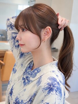 アフロート ディル(AFLOAT D'L) 浴衣に似合う前髪顔まわりシースルーフレンチバングポニテt