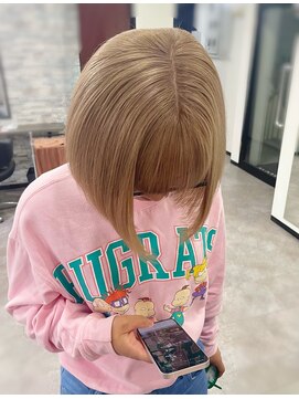 オズ 梅田店(OZ) 暖色ミルクティーベージュ×ゼロテク/ダブルカラー/艶髪