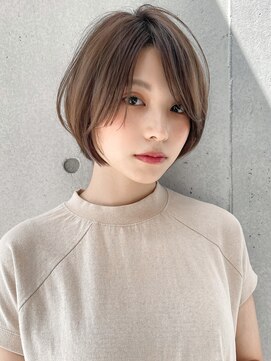 アグノス 青山(Agnos) 前髪ショートボブ大人可愛いマッシュショートシルキーベージュ
