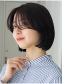 切りっぱなしボブ 美髪 卵型 艶