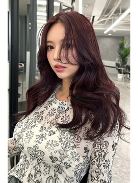 ランズ(LANDS) カシスピンク　レイヤーカット 【韓国ヘア 大阪 梅田】