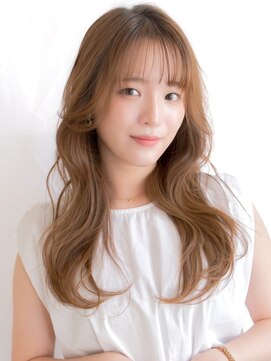 トローノ 栄(TRONO) 韓国風ヘア　コテ巻き風ヘア　顔周りカット　シースルーバング