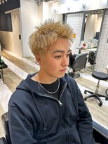 ルースト 京都河原町店(ROOST)&nbsp;スパイキーショートベージュカラーブリーチカラー