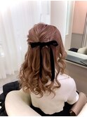 耳出さない上だけアレンジ☆ハーフアップ♪