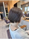 大人ひし形ショート×透明感グレイカラー