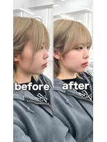 アマトウキョウ アユンチェ(AMA TOKYO×AYUNCHE) 前髪顔まわり韓国ヘアレイヤーカットサイドバンク2wayバンク韓国