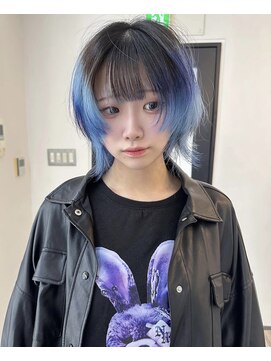 イエナ 渋谷(IENA) デザインカラー 水色 ブルー ケアブリーチ