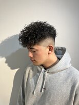 フリーク バーバーショップ 都島店(FREAK BARBER SHOP) MEN’S HAIR/ブルーブラック/フェザーパーマ/サーフカールI3