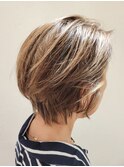 50代60代70代×グラデーションボブ×イノアカラー×ハイライト